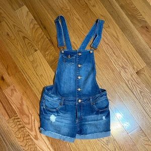blue jean overall shorts